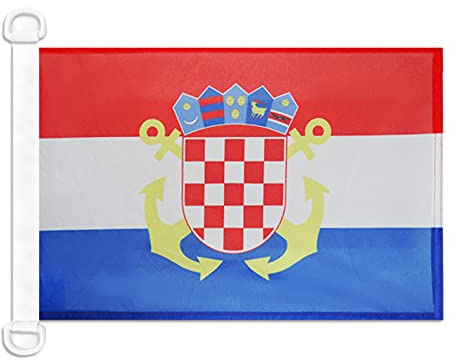 AZ FLAG Bootsflagge Kroatien Seekriegsflagge 45x30 cm Kunststoffringe | Für außen und Boote Kroatische Bootsflagge wetterfest mit doppelten Nähten und verstärkten Kanten Mesh-Polyester