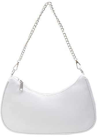 Borsa a tracolla chic con tracolla a catena per donne ragazze borsa all-matching borsa per shopping alla moda borsa per appuntamenti carino solido borse ascellari