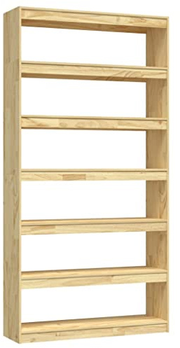 vidaXL Massivholz Kiefer Bücherregal Raumteiler Standregal Aktenregal Raumtrenner Regal Wandregal Büroregal Mehrzweckregal 100x30x200cm