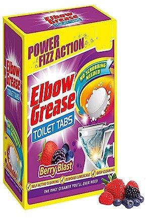 Elbow Grease Berry, pastiglie per la pulizia del WC, senza bisogno di strofinare, rimuovono fino al 100% di calcare (Berry Blast, confezione da 10 compresse)