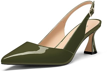 Saekcted Femmes Mi Talon Heel Pointu Bout Escarpins Lanières Cheville Slingback Slip-on Danse Cute Été 6.5 CM Heels