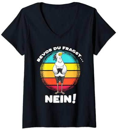 Sekretär Vogel Stur Retro T-Shirt mit V-Ausschnitt