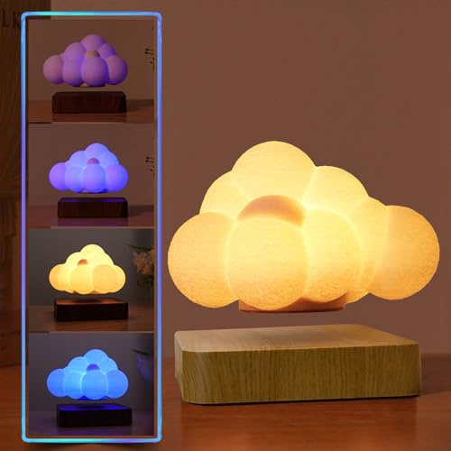 ele ELEOPTION Nachtlicht Nachttischlampe Magnetische Schwebende Lampe,Upgraded 3D-Levitating Lamp,4 Farbverlauf Einstellbare Led-Touch Dimmbar Wiederaufladbare und Kann Blitzszenen Simulieren