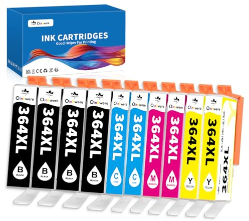 OINKWERE 364XL Druckerpatronen Multipack Kompatibel für HP 364 XL Druckerpatronen für Photosmart 5520 5510 5524 6520 5515 Deskject 3520 3070A 3524 3522 Officejet 4622 4620 (10er-Pack)