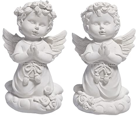 VANZACK 2piezas Escultura Angel Decorativa Figuras Escayola Diseño Nórdico Decoración