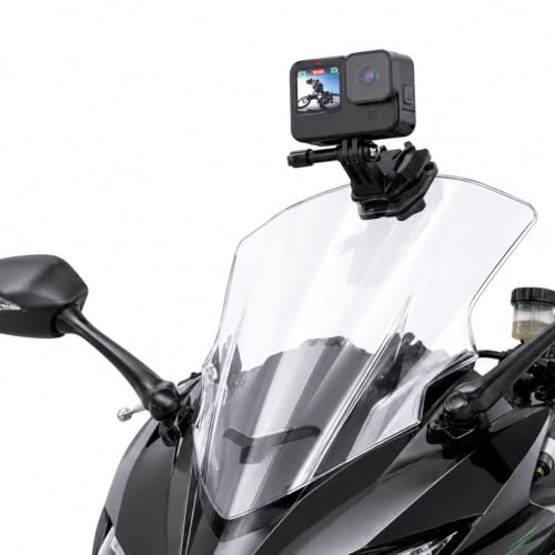 Lupholue Motorrad-Windschutzscheiben-Clip-Halterung, Schnellverschluss-Clip-Halterung, Compatible with GoPro Hero 13 12 11 10 9 8 7, Insta360 X4 X3 X2 X ONE RS R, DJI Osmo Action, Smartphone