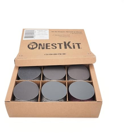 Caja de 300 discos abrasivos de 50 mm de carburo de silicio muy fino grano P400 a P2000 para lijar y pulir con taladro de faro, resina, plástico, piedra, vidrio, metales, uso en agua