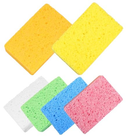 HOLIDYOYO 6stücke Küchenschwämme Aus Zellulose Für Tägliche Reinigung Waschbar Und Wiederverwendbar Geeignet Für Geschirr Töpfe Pfannen Und Becken Kratzfeste Und Langlebige Haushaltsschwämme