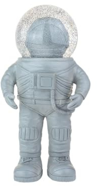 The Astronaute Grey Boule à Neige à Paillettes décorative, Gris, 18 cm