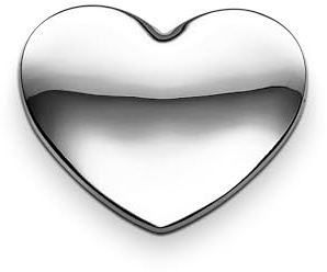 The Heart Car Badge Emblem in Chrome