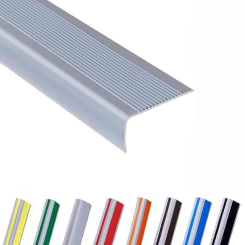 QTWLG Vinylboden Übergangsprofil Treppenkantenprofil Rutschfester Stufenkante Kantenschutz 1m 5m 10m PVC Winkelprofil Eckenschutz(Grey,120cm)