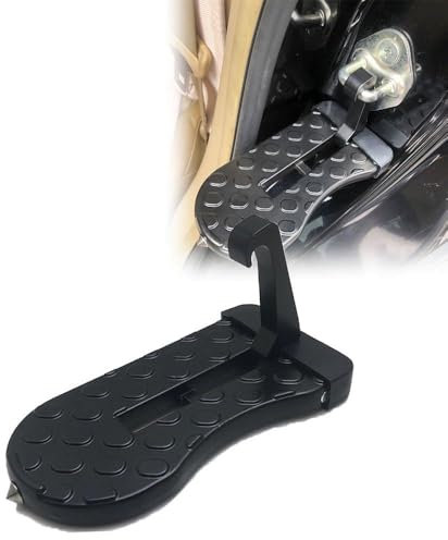 ZCZMAD Auto Türstufe, Für FIAT Ducato Klappbarer Auto Türpedal, Türstufe Trittbretter mit U Haken Verriegelung, mit Sicherheitshammer,A-Black