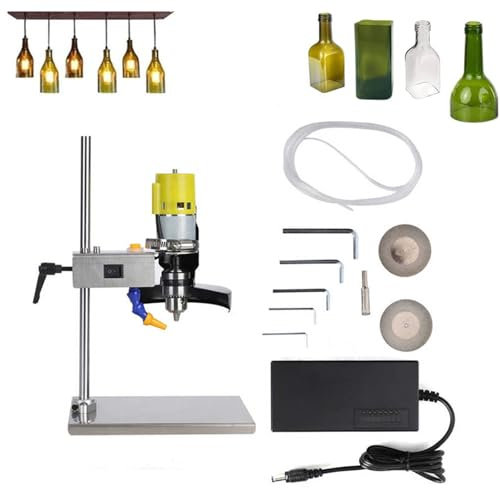 Cortador eléctrico de Botellas de Vidrio, máquina cortadora de Botellas eléctrica 6000RMP, Kit de Corte de Botellas de Vidrio DIY con Accesorios completos para cortadores de Botellas de Vidrio