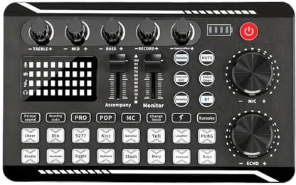 Tarjeta De Sonido En F998, Tarjeta De Sonido En Con Efectos De Mezclador De DJ Y Cambiador De Voz, Equipo De Producción Musical, Mezclador De Audio De Escritorio Para Grabación De Múltiples