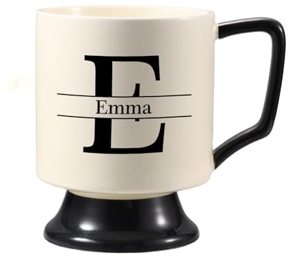Presentimental Tazza in Ceramica Personalizzata per Donna Tazzine da Caffè Tazze con Nome Fiore di Compleanno Regalo per San Valentino Festa della mamma Compleanno (Letter#2)