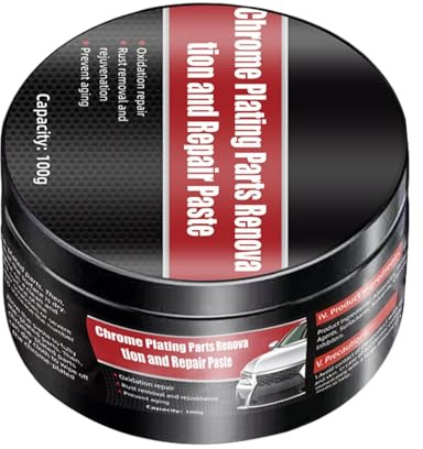 Chrompaste, Auto Chromteile Reparaturpaste Fleckenentfernung Wasser Färbung Metall Gloss Strip Polierpaste, 100 G Chrom -Anpassungscreme |