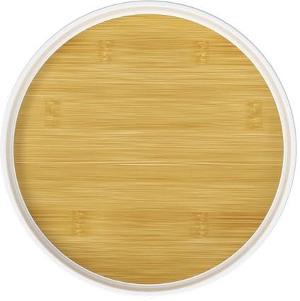 LAMU Drehteller Organizer Lazy Susan 25,4 cm, Abwaschbar Drehbarer Teller für Küche Gewürze, Kühlschrank, Speisekammer, Badezimmer, Unterschrank, Hellgelb, 1 Stück