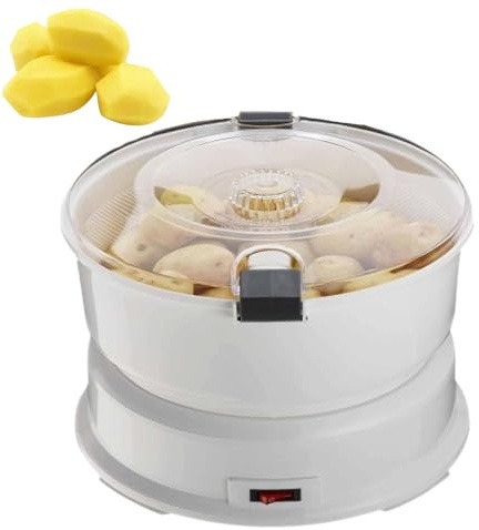 Pelador De Patatas Automático De 85 W, Pelador De Verduras Eléctrico, con Recipiente Y Cierre De Seguridad Giratorio, Capacidad De 2,2 LB, para Patatas, Boniatos, Tomates, Calabacines Y Manzanas