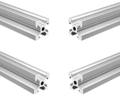 iYueMps 4 Stück 2020 Aluprofil 400mm V-Slot Aluminium Extrusion,Silber | 20x20mm Aluminium Profil Europäischer Standard Eloxierte Linearschiene Für DIY 3D-Drucker CNC-Maschine und Roboterbau