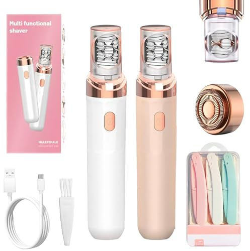 Soft Skin Pro - Depilatore per il viso, lavabile, Softskin Pro, epilatore viso ricaricabile per donne, epilatore viso da donna, con luce intelligente (rosa + bianco)