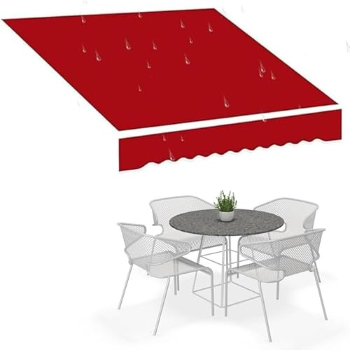 Tessuto di ricambio per tendone parasole per patio, tenda da sole manuale, 2 x 1,5 m, 3 x 1,5 m, 4 x 1,5 m (rosso, 4 x 1,5 m)