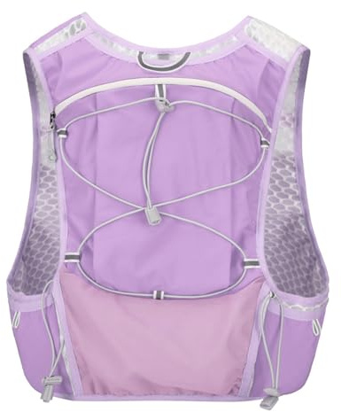 PORRASSO Laufweste 5L Ultraleicht Atmungsaktive Trinkrucksack Reflektierend Trinkweste Laufen Rucksack Verstellbar Running Vest für Herren Damen Trail Running Marathon Lila