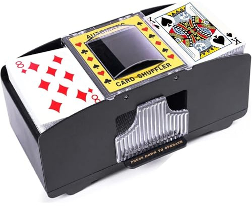 Automatic Card Shuffler Machine 1–4 Deck, Electronic Poker Card Shuffling Machine, Battery Operated Automatic Card Dealer, Fast Professional Casino Card Sorter for Poker, Blackjack, Bridge (2 Deck)