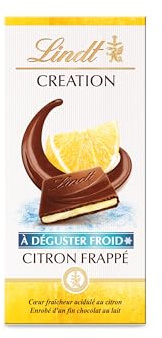 Lindt - Tablette CRÉATION Citron Frappé - Chocolat Noir, 150g