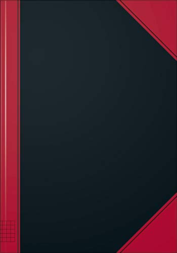 K+E 5 x Geschäftsbuch A4 kariert 96 Blatt schwarz/rot