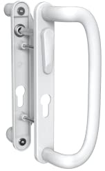 Mila Inline Patio Door Handle Pair 109mm Screw Fix White Lever