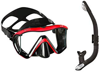 Mares i3 + Ergo Dry Maskenset Schnorchelset (schwarz-rot/schwarz)