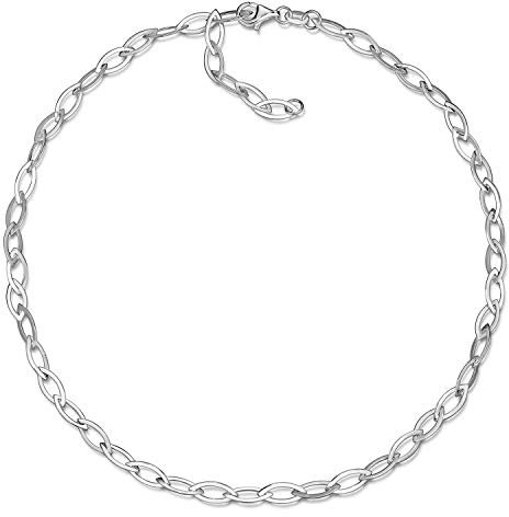 Materia Collier Silber 925 Damen Kette - 45cm Ankerkette 5mm breit CO-43-Silber