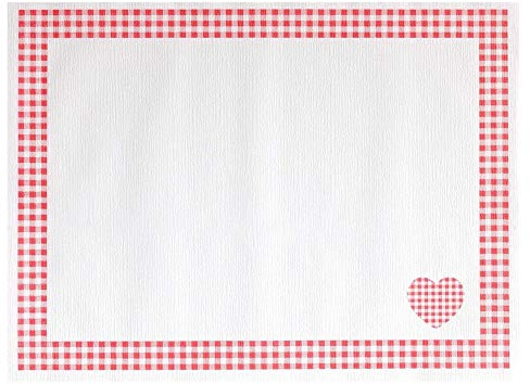 APARTina Tischsets 30x40 cm – 100 Stück – Landhaus Stil Rot – Einweg Platzsets aus Papier – Deko Tischunterlagen für Gastronomie, Hochzeit, Feier & Alltag