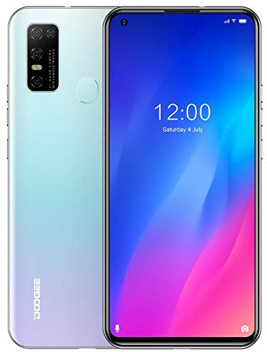 Téléphone Portable Débloqué DOOGEE N30 (4 Go RAM+128 Go ROM), Smartphone Android 10, Écran Perforé HD+ 6,55 Pouces, Double Carte SIM+Carte SD Dédiée 256 Go, Batterie 4500mAh, Caméra AI 16MP Blanc