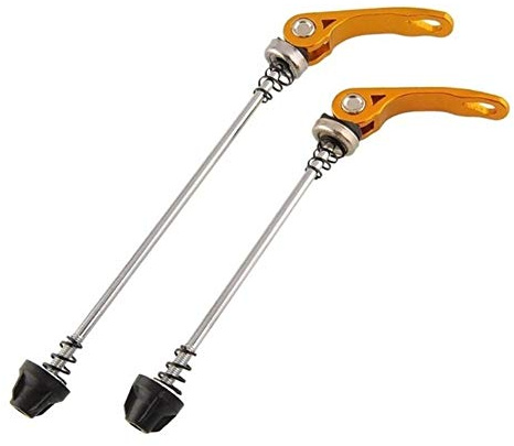 LIANYG Schnellspanner Vorderrad 2 PC-Pair-Fahrrad-Radfahren Radnaben Spieße Schnellspanner Bolt Hebelachse Fahrrad Hinterachse (Color : Golden)