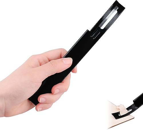Cuoio Skiver, coltello per smussare la pelle con lame di ricambio per strumenti di lavoro in pelle(Nero)