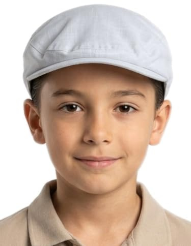 Cool4 Schiebermütze Kinder aus 100% Leinen – Sommer Flatcap atmungsaktiv & leicht – Vintage Gatsby Mütze mit Schirm A15