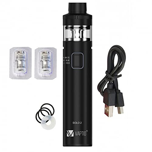 VAPTIO Vape Pen 3000mAh Batterie 50W Cigarette électronique avec 2 pièce Bobines de Maille 0,2 ohm,sans liquide sans nicotine(le noir)