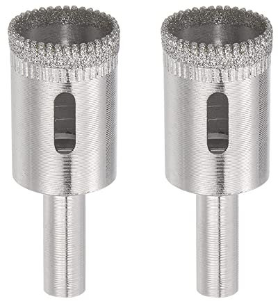 sourcing map 2pcs Diamond Drill Bits 20mm Serrated Hollow Core Hole Saw for Glass Ceramic Porcelain Tile Marble Stone