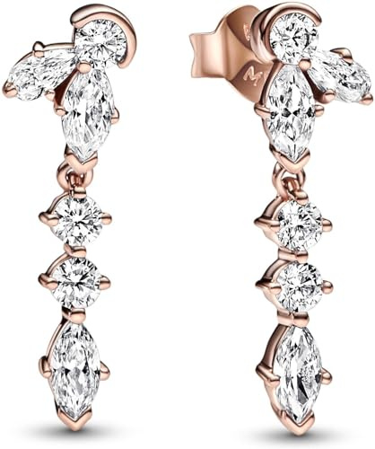 Pandora Timeless Cluster-Schmuck Herbarium, 14-karätig Roségold-vergoldet, einzigartige Metallmischung