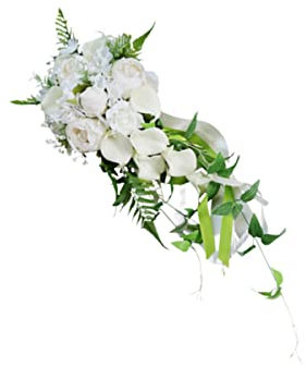 ifundom Brautstrauß Aus Seide Handgebunden Künstliche Calla-Lilie Naturgetreue Blumen Brautblumenstrauß Für Hochzeit Dekoration Für Schlafzimmer Wohnzimmer Fensterbank