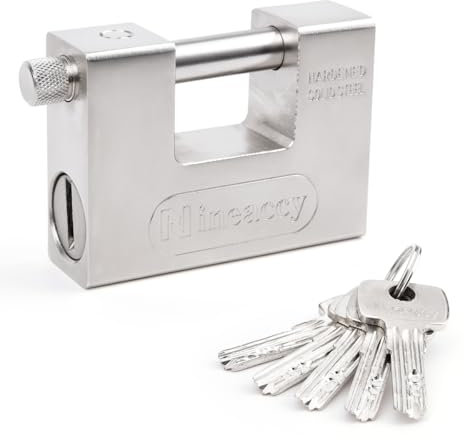 Nineaccy 5 Keys Super Heavy Duty Padlock Lock for Garage Warehouse Shipping Container