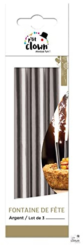 PYROGIOCHI S.R.L. Fontane per Torta 3 Pezzi Magie Argento candeline pirotecniche