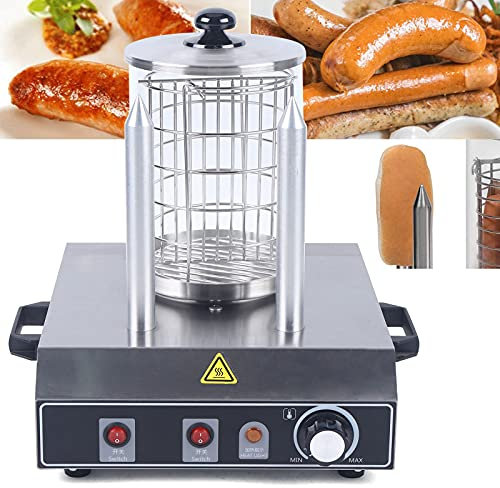 biniliubi Appareil Chauffage Isolant Machine à Hot-Dog Brochettes Chauffantes Acier Inoxydable ContrôLe TempéRature Saucisses Professionnelle Chauffants cuiseur saucisses Automatique Commercial