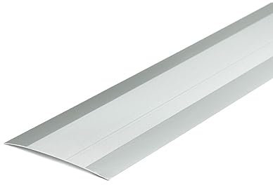 Self-Adhesive Aluminium Threshold Strip 100 mm × 930 mm (3.93 in × 36.61 in) Grooved Wide Profile Silver TMW Profiles (Silver)