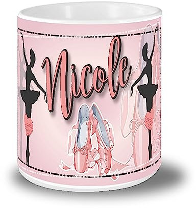 Generico Tazza Mug in Ceramica Personalizzata con NOME ''BALLERINA'' adatta per la colazione del tuo bimbo prima di andare a scuola