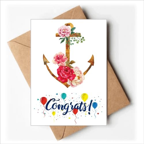 Aquarell Rose Anker Blume Hochzeit Karten Glückwunsch Gruß Umschläge