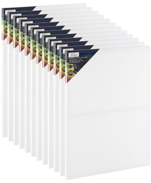 Van Nassau Fine Art Leinwand zum Bemalen | Leinwände-Set | 50 x 70 cm | 12 Stück | Keilrahmen klein/groß | Malkarton | Acryl-, Öl- und Aquarellmalerei – 100% säurefreie Baumwolle