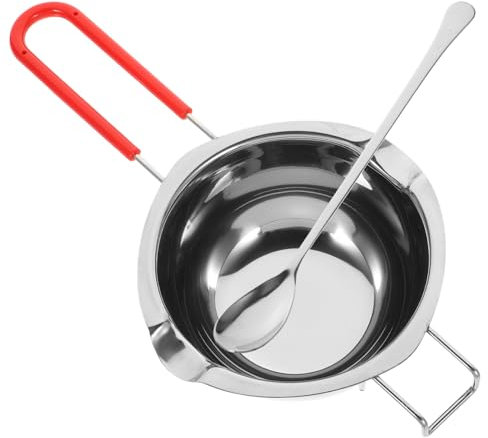 EXCEART 1 Jeu Creuset De Cire Caquelon à Fondue Bain-marie Fondue Caramel Pot Chauffe-beurre Casserole De Beurre Ensemble De Pot De Chaudière Double - Le re Japon Acier Inoxydable