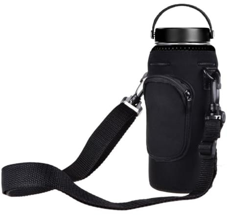 AF-WAN Isolierte Neopren-Wasserflaschen-Tragetasche mit Gurt, perfekt für 590 ml Hydroflaschen, Edelstahl, Weithals-Trinkflasche, 2 Stück